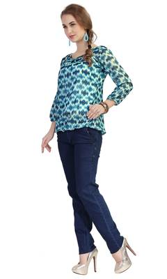 women's multicolor digital print chiffon butti top 2