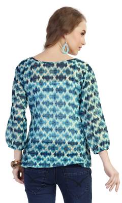 women's multicolor digital print chiffon butti top 3