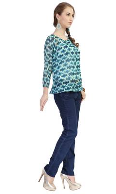 women's multicolor digital print chiffon butti top 4