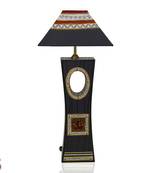 Hand Cut And Painted Grey And Black Wooden Lamp Shade