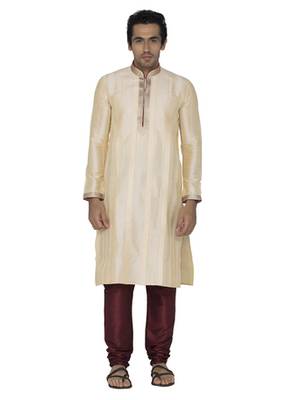 White Dupion Silk Kurta Pajama 1