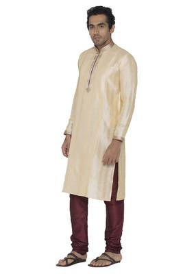White Dupion Silk Kurta Pajama 2