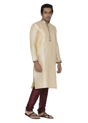 White Dupion Silk Kurta Pajama 3