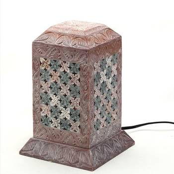 Pillar Shaped Stoneware Night Lamp 1