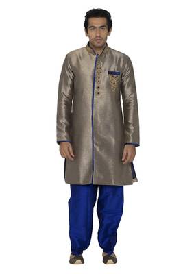 Blue Art Dupion Silk Kurta Pajama 1