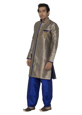 Blue Art Dupion Silk Kurta Pajama 2