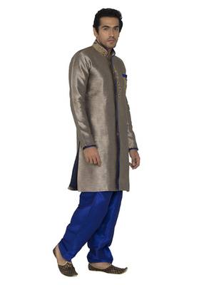 Blue Art Dupion Silk Kurta Pajama 3