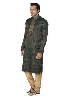 Green Brocade Kurta Pajama 2