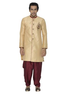 Beige Dupion Silk Kurta Pajama 1
