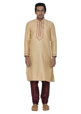 White Jaquard Kurta Pajama 1