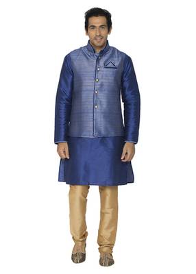 Blue Dupion Silk Kurta Pajama 1