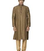Brown Jaquard Kurta Pajama