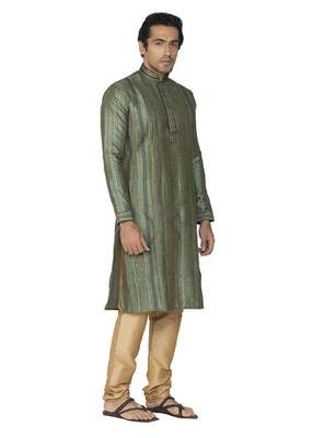 Green Jaquard Kurta Pajama 1