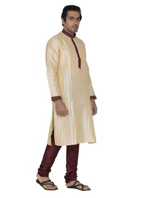 Beige Dupion Silk Kurta Pajama 3