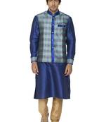 Blue Dupion Silk Kurta Pajama
