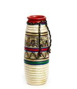 Open Terracotta Vase With Tribal Motifs And Cords