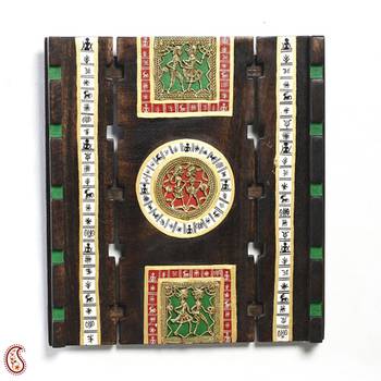 Tribal Art Metal Inlay And Hand Painted Wall Art 1