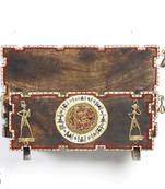 Wood And Metal Wall Letter Holder With Tribal Art