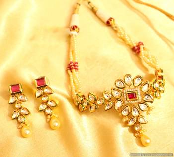 Ruby Kundan Meenakari Fusion Necklace Set 2