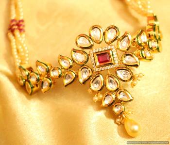 Ruby Kundan Meenakari Fusion Necklace Set 3