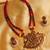 Beautiful Handmade Red Green Beaded Temple Necklace Set