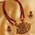 Beautiful Handmade Red Green Beaded Temple Necklace Set