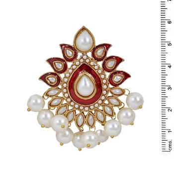 Traditional Gold Plated Red Maroon Meenakari Pearl Festive Earring 2