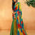 Multicolor printed crepe saree with blouse