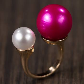 Pink Alloy Stone Rings 1
