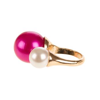 Pink Alloy Stone Rings 5