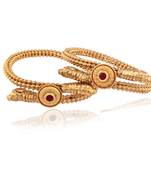 Attractive sober Gold plated kundan bangle