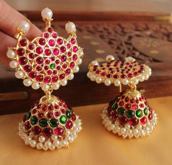 Royal Huge Real Kemp Temple Jhumkka  1