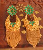 Gorgeous Matte Finish Green Designer Earring