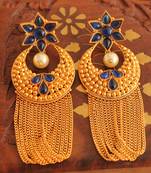 Gorgeous Matte Finish Blue Designer Earring