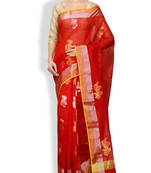 Red buta design saree mp chanderi saree