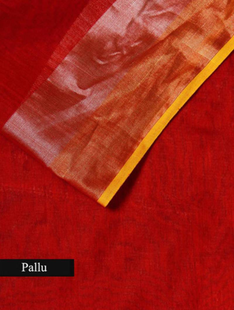 Red buta design saree mp chanderi saree