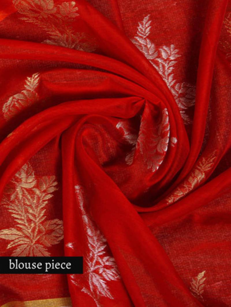 Red buta design saree mp chanderi saree