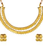 Gold pearl necklace-sets