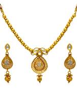 Gold pearl necklace-sets