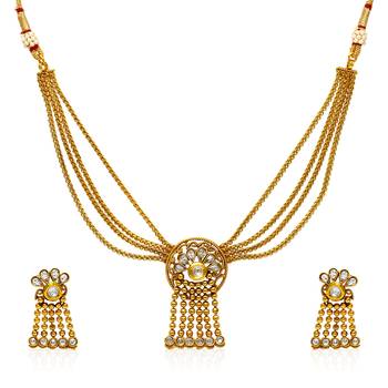 Gold pearl necklace-sets 1