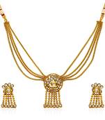 Gold pearl necklace-sets