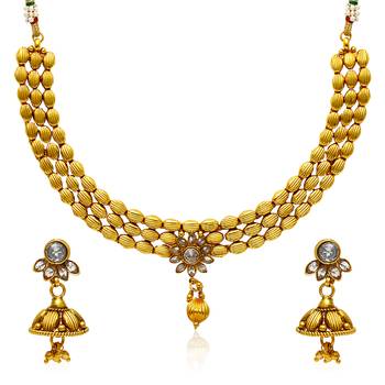 Gold pearl necklace-sets 1