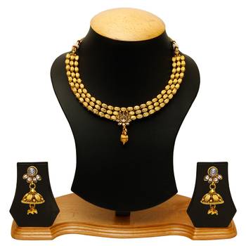 Gold pearl necklace-sets 3