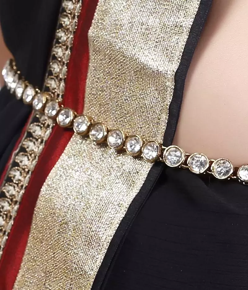 Single Line Kundan Waist Belt