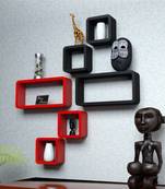 MDF Cube Shape Floating Wall Shelves Set of 6