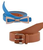 "Brown And Blue" Belt Combo For Womens