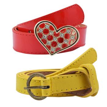 " Yellow And Red Color" Belt Combo For Womens 1