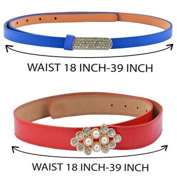 " Blue And Red Color" Belt Combo For Womens 4