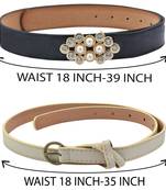 " Black And White Color" Belt Combo For Womens