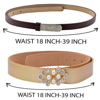 " Beige And Brown Color" Belt Combo For Womens 4